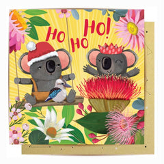 australian christmas card koala gumnuts