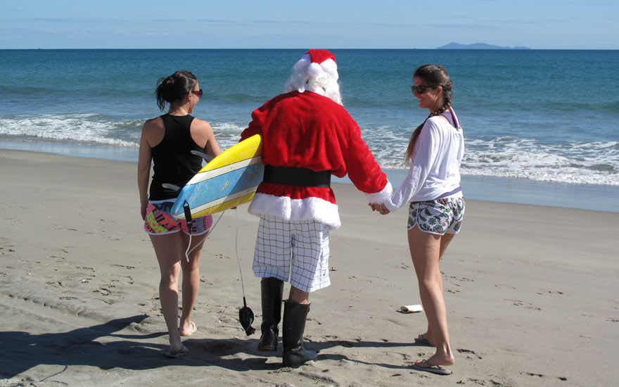 caught Santa surfing down