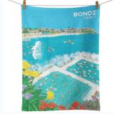 Australian souvenir tea towel bondi beach