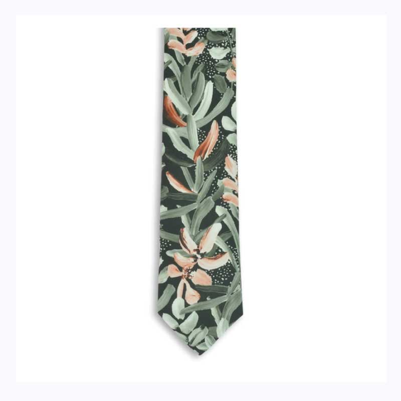 Peggy and Finn 'Grass Tree' Black Cotton Tie