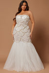 Lana Embellished Pearl Gown - White