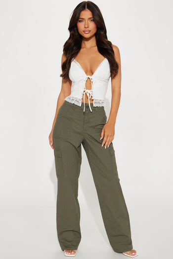 Get Even Wide Leg Dress Pant - Olive