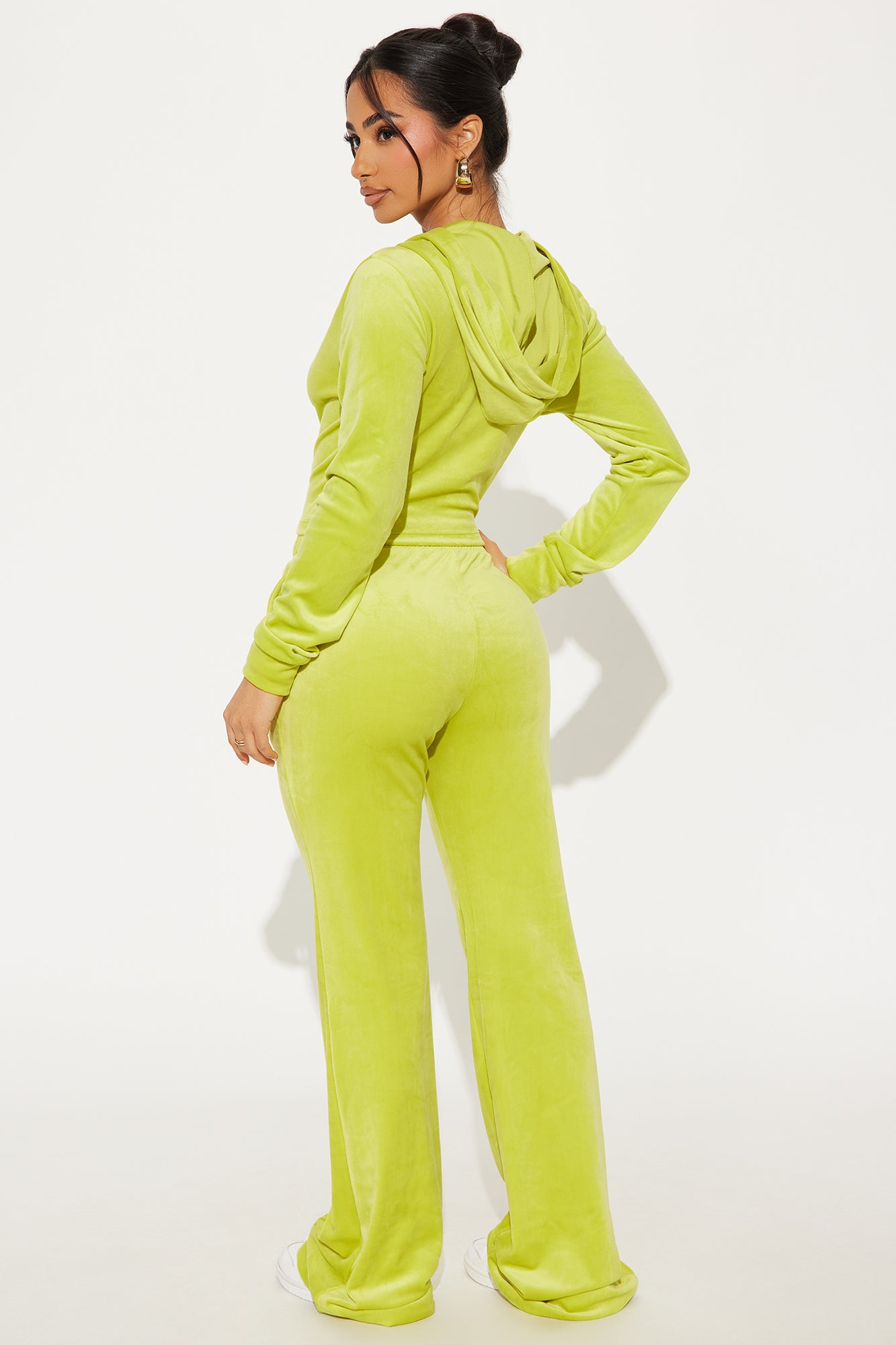 Amelia Velour Pant Set - Chartreuse | Fashion Nova
