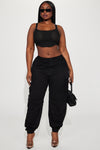 Not Your Average Girl Cargo Jogger - Black