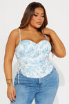 Spring Dream Corset Top - Blue/combo