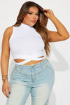 Brooke Mock Neck Top - White