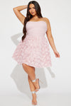 Rose Chiffon Mini Dress - Rose