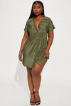 Madelyn Mini Shirt Dress - Olive