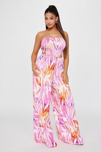 Play It Cool Jumpsuit - Hot Pink