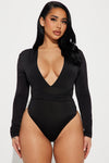 Cindy Plunge Bodysuit - Black