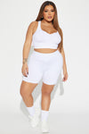 Hailey Biker Shorts - White