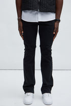 Drop Top Convertible Stacked Skinny Pants - Black