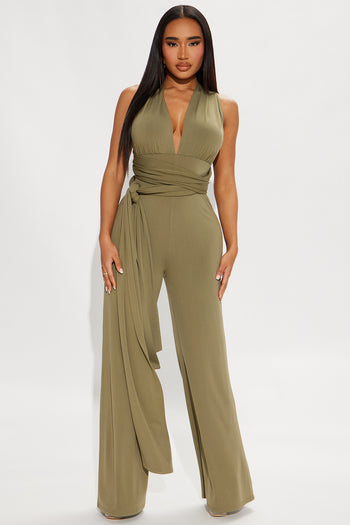 Vera Jumpsuit - Olive, Fashion Nova, Jumpsuits