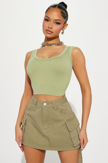 Giulia PU Halter Top - Sand