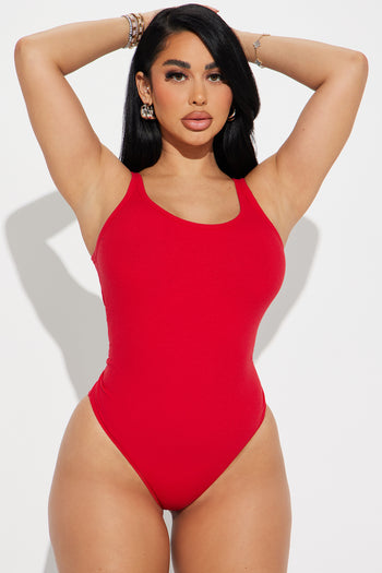 Divine Basic Tank Bodysuit - Red, Fashion Nova, Basic Tops & Bodysuits