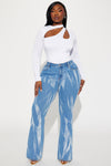 Taking It Easy Flare Jeans - Medium Wash