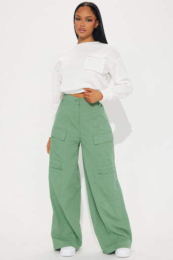 Adore You Wide Leg Pant - Kelly Green