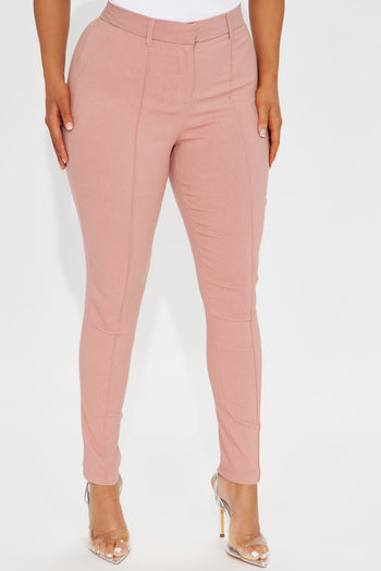 All For You Faux Leather Legging - Blush