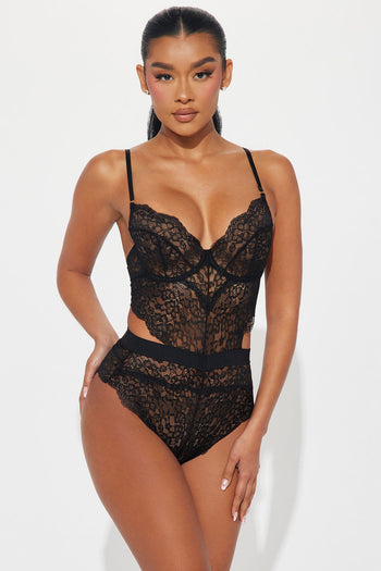 Ebony Lace Teddy – Vamp Boutique