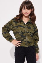 Mini Playing Games Camo Windbreaker - Olive