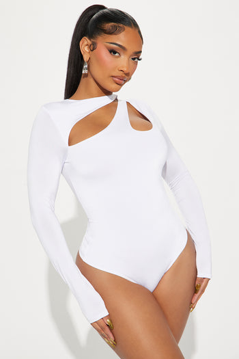 Marena Long Sleeve Bodysuit - White