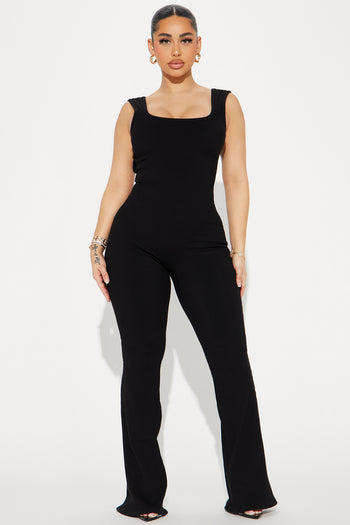 Nova Season Flare Leg Jumpsuit - Black