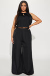 My Oasis Satin Pant Set - Black