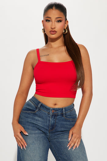 Celine Crop Top - Red, Fashion Nova, Basic Tops & Bodysuits