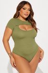 Claudia Cut Out Bodysuit - Olive