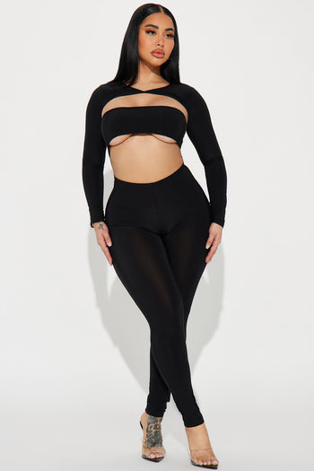 Sabrina Holographic Latex Jumpsuit - Black