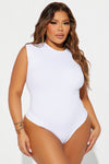 Veronica Ribbed Bodysuit - White