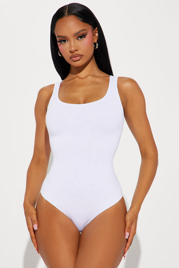 Kennedy Seamless Bodysuit - White, Fashion Nova, Bodysuits