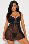 Lover's Paradise Lace Babydoll - Black