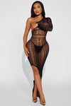 Mind Games Bodystocking Dress - Black