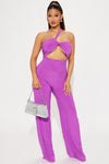 Don't Wait Up Jumpsuit - Magenta