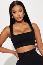 Effortless Orpheus Ribbed Seamless Bra Top - Black