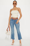 Already Made It Stretch Cropped Flare Jeans - Light Wash