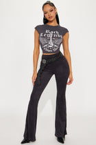 Tennessee Faux Suede Flare Pant - Black