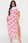 Ellie Chiffon Printed Maxi Dress - Pink/combo