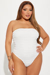 Nickaya Textured Tube Bodysuit - White