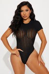 Tiana Textured Bodysuit - Black