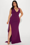 Taylor Crepe Gown - Plum