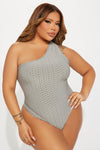 Miko One Shoulder Bodysuit - Grey