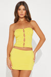 Gemma Micro Mini Skirt Set - Yellow