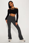 Tall Adriana Flare Pant - Charcoal