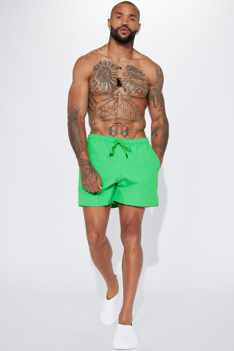 Flaming Skull Print Change Swim Trunk - Green | Fashion Nova, Mens Swim ...