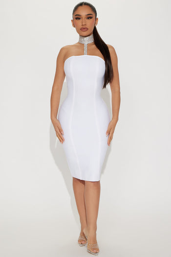 Abigail Bandage Midi Dress - White