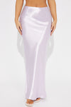 Sweet Love Satin Maxi Skirt - Lavender