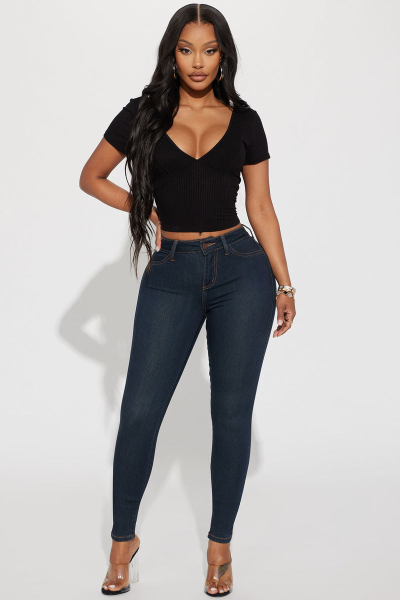 Classic Mid Rise Skinny Jeans - Dark Denim | Fashion Nova, Jeans ...