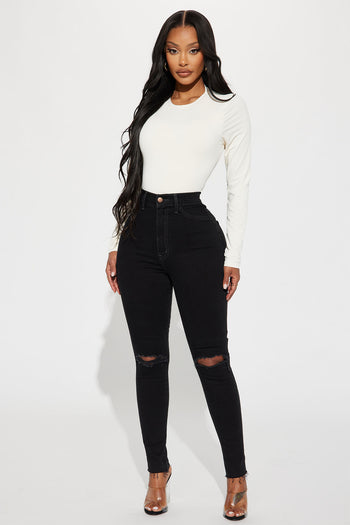 All The Booty Ripped Skinny Jeans - Black